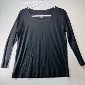 J. Jill Classic Black Simply Supima scoop neck‎ tunic Top